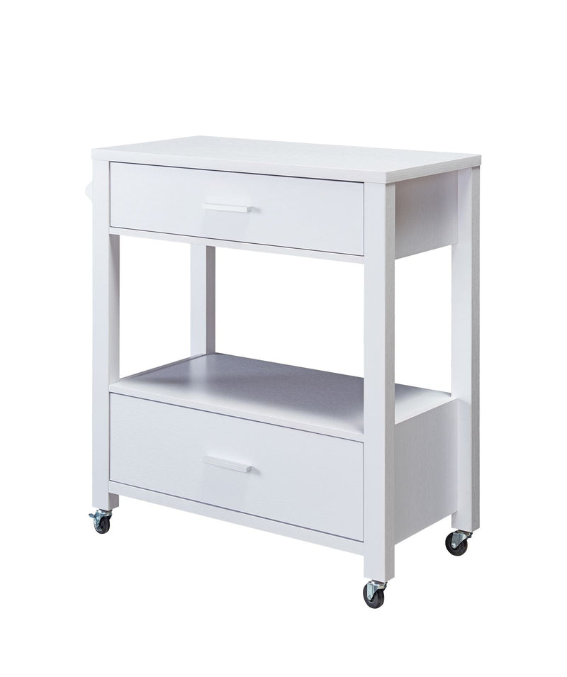 ID USA White 2-Tier Kitchen Cart 192634