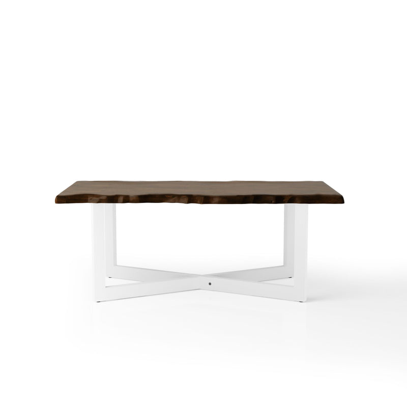 Furniture of America Baletto Oak & White X-Cross Base Coffee Table IDF-4141C