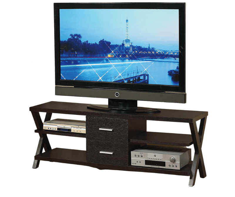 ID USA Red Cocoa 2-Shelves TV Stand 14892