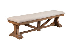 Alpine Furniture Arlo Brown Trestle X base Bench 4202-03