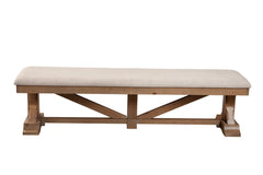 Alpine Furniture Arlo Brown Trestle X base Bench 4202-03