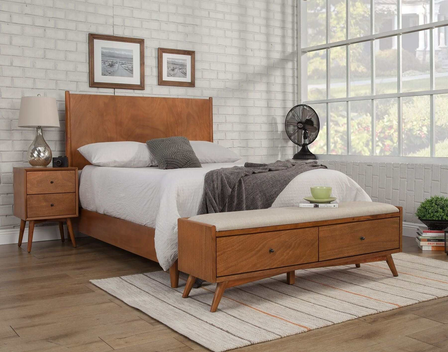 Alpine Furniture Flynn Acorn Bench 966-12