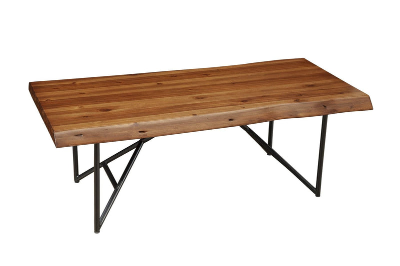 Alpine Furniture Live Edge Light Walnut Coffee/Cocktail Table 1968-61