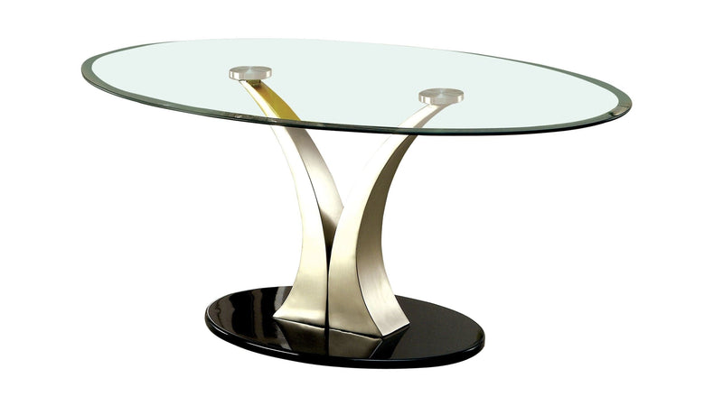 Furniture of America Aman Contemporary Glass Top Coffee Table IDF-4727C