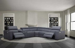 J&M Furniture Picasso Blue Grey Motion Sectional 18865-BG