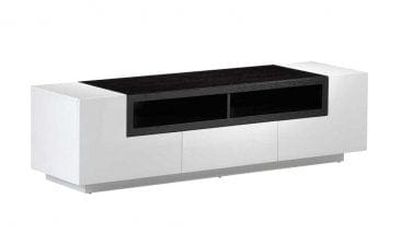 J&M Furniture White Gloss Dark Oak TV002 Stand 176394