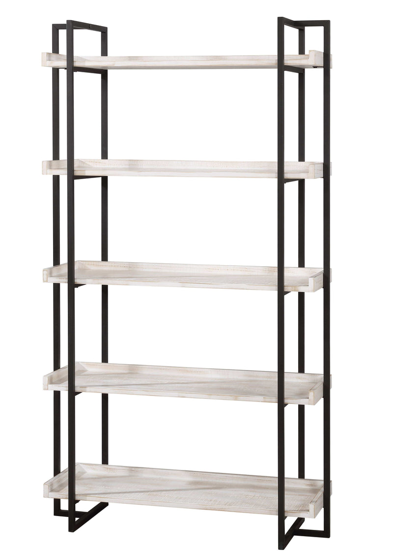 Furniture of America Lackomb Antique White 5-Shelf Bookshelf IDF-AC318WH