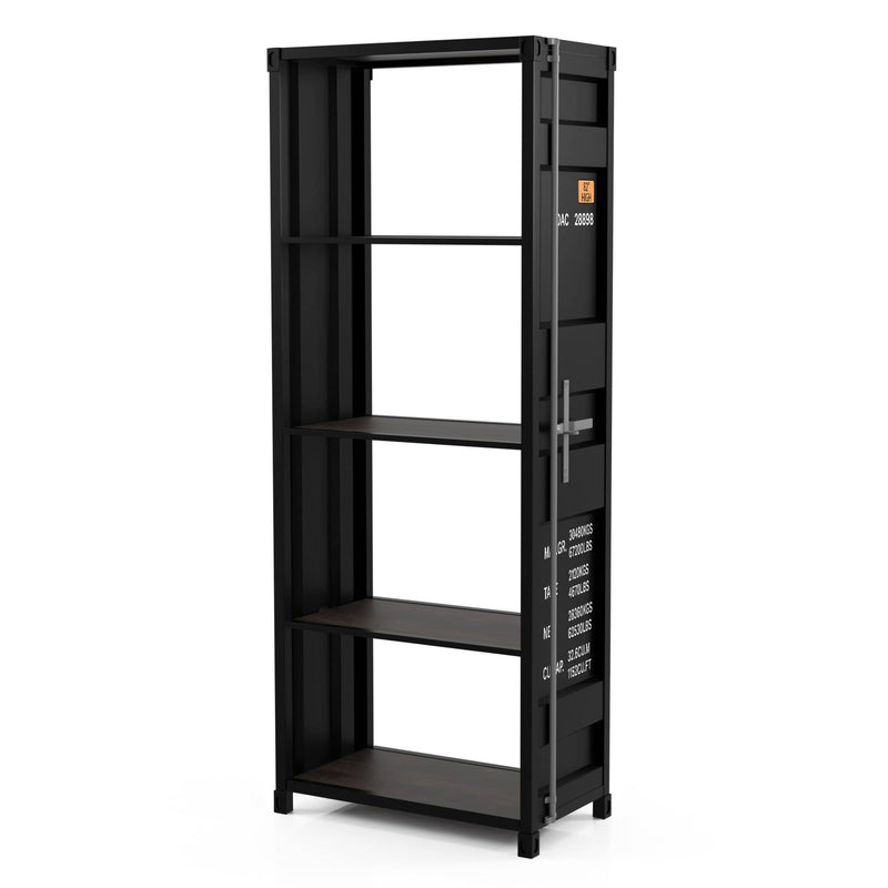 Furniture of America Mandom 4-Shelf Bookcase in Sand Black IDF-AC333BK