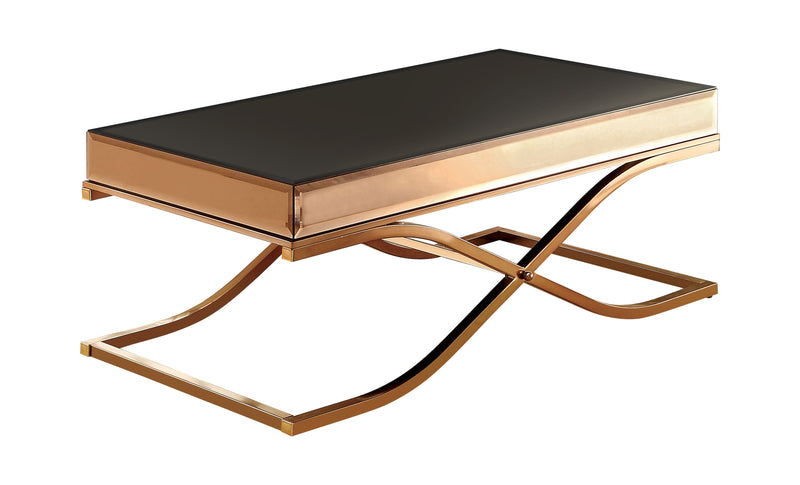 Furniture of America Lorrisa Brass Glass Top Coffee Table IDF-4230C