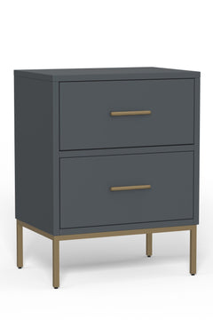 Alpine Furniture Madelyn Slate Gray Two Drawer Nightstand 2010G-02