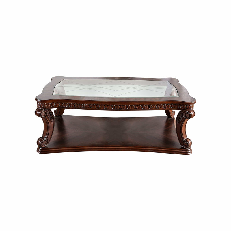 Furniture of America Kogan Dark Oak Wood Coffee Table IDF-4428C